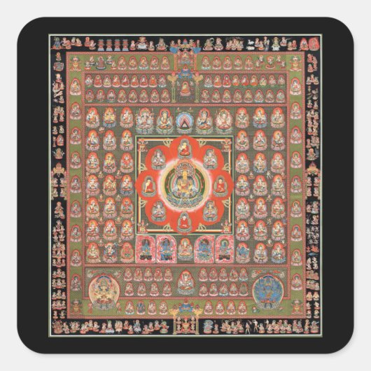 Taizokai Mandala Quadratischer Aufkleber (Vorderseite)