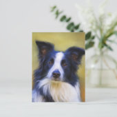 Taj - Border Collie Art Postkarte (Stehend Vorderseite)