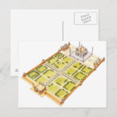 Taj Mahal. Adra India. Grab und Gärten Postkarte (Vorne/Hinten)