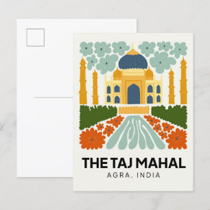 Taj Mahal Agra India abstrakte Kunst des Blumenhan Postkarte