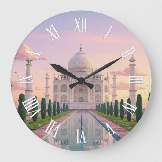 Taj Mahal Agra India Travel Souvenir Große Wanduhr (Vorderseite)