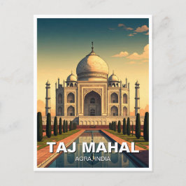 Taj Mahal Agra India Travel Souvenir Postkarte