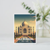 Taj Mahal Agra India Travel Souvenir Postkarte (Stehend Vorderseite)
