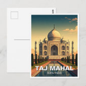 Taj Mahal Agra India Travel Souvenir Postkarte (Vorne/Hinten)