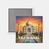 Taj Mahal Agra India Travel Sunset Magnet (Vorderseite/Rückseite)