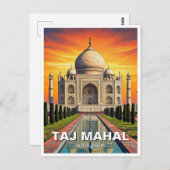 Taj Mahal Agra India Travel Sunset Postkarte (Vorne/Hinten)