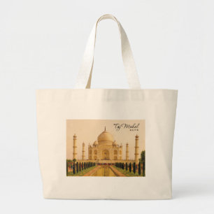 Taj Mahal Agra Indien Aquarell Reise Jumbo Stoffbeutel