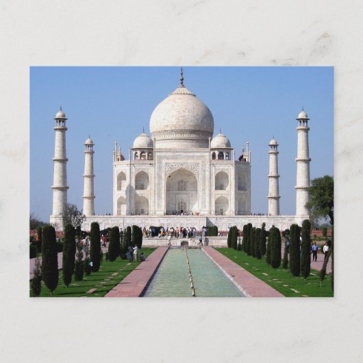 Taj Mahal, Agra, Indien Postkarte (Vorderseite)