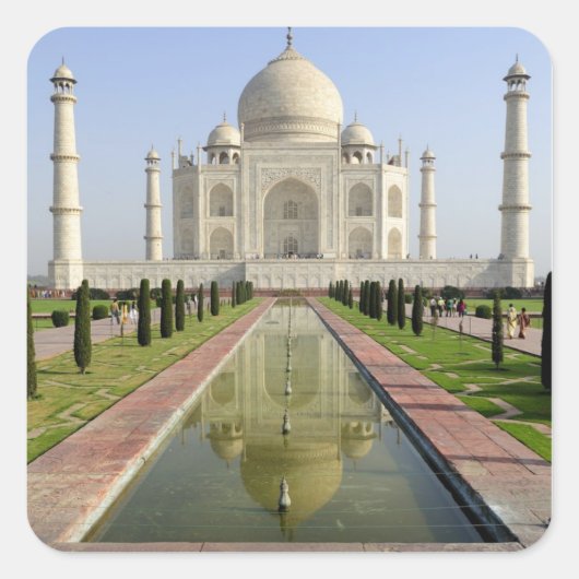 Taj Mahal, Agra, Uttar Pradesh, Indien, Quadratischer Aufkleber (Vorderseite)
