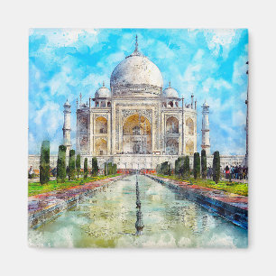Taj mahal Aquarellmalerei Magnet