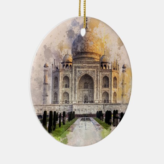Taj Mahal aus der Liebe gebaut Keramik Ornament (Rechts)