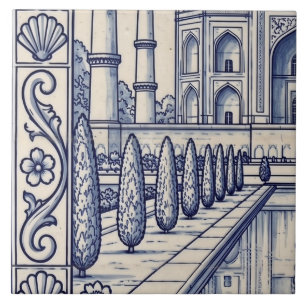 Taj Mahal Azulejo-Muralfliese 3 von 6 Mitte links Fliese