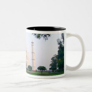 Taj Mahal bei Sonnenaufgang eines der Wunder der Zweifarbige Tasse