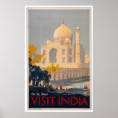 Taj Mahal - Besuchen Sie India Poster (Vorne)