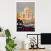 Taj Mahal - Besuchen Sie India Poster (Heimbüro)