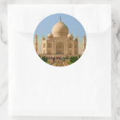 taj mahal bright runder aufkleber (Tasche)