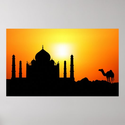 Taj Mahal & Camel im Hintergrund Poster (Vorne)