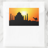 Taj Mahal & Camel im Hintergrund Rechteckiger Aufkleber (Tasche)