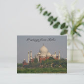 Taj Mahal Distanz Postkarte (Stehend Vorderseite)