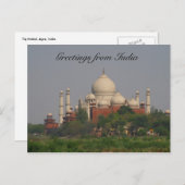 Taj Mahal Distanz Postkarte (Vorne/Hinten)