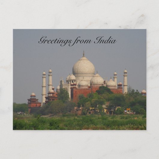 Taj Mahal Distanz Postkarte (Vorderseite)