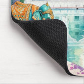 Taj Mahal & Elefant Aquarell Mousepad (Ecke)