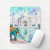 Taj Mahal & Elefant Aquarell Mousepad (Mit Mouse)