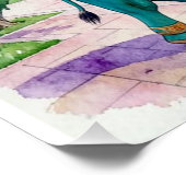 Taj Mahal & Elefant Aquarell Poster (Ecke)