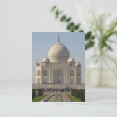 Taj mahal front weiß postkarte (Stehend Vorderseite)