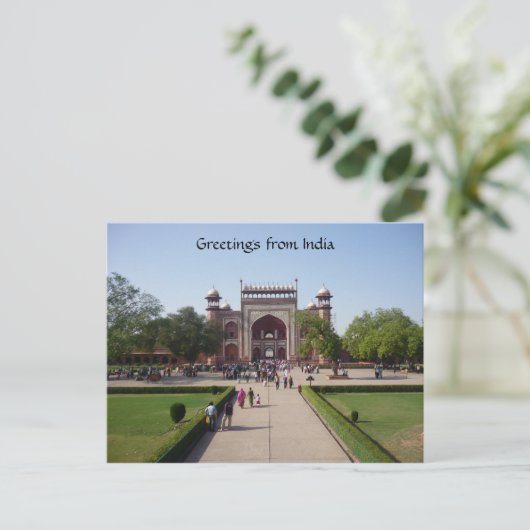 Taj mahal gate postkarte (Stehend Vorderseite)