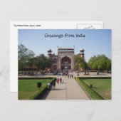Taj mahal gate postkarte (Vorne/Hinten)