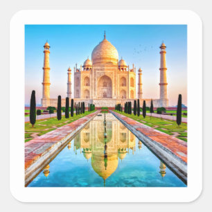 TAJ MAHAL High Definition Quadratischer Aufkleber