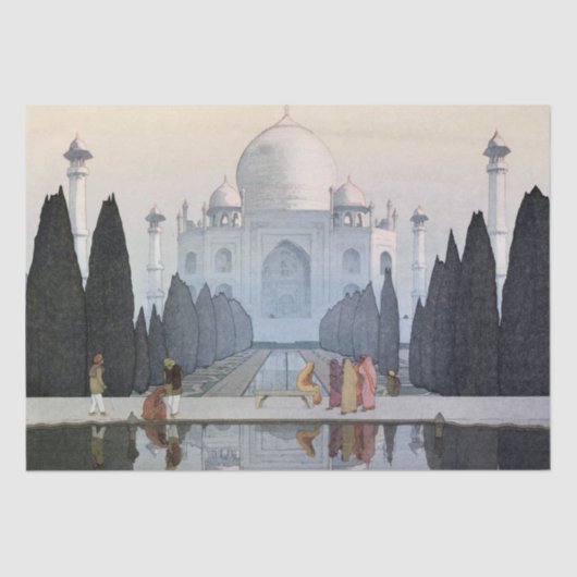 Taj Mahal, Hiroshi Yoshida, Woodcut Seidenpapier (Vorderseite)