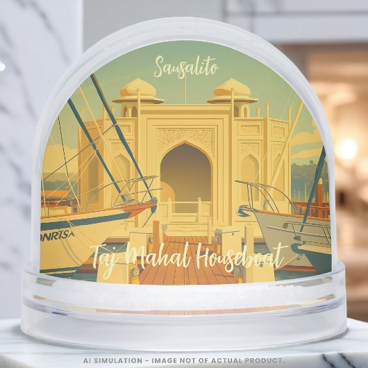 Taj Mahal Houseboat, Sausalito, California Travel Schneekugeln