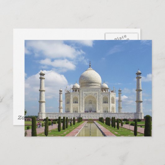 Taj Mahal in Agra India 7 Weltwunder Postkarte (Vorne/Hinten)