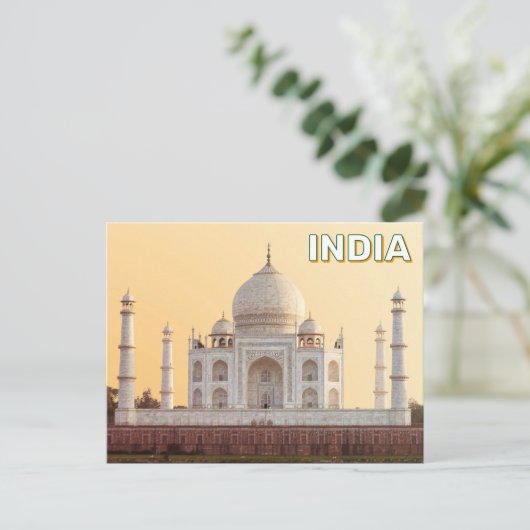 Taj Mahal in Agra, Indien Postkarte (Stehend Vorderseite)