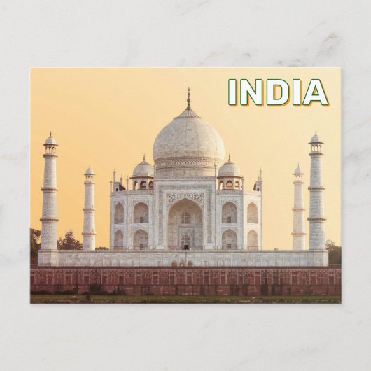 Taj Mahal in Agra, Indien Postkarte (Vorderseite)