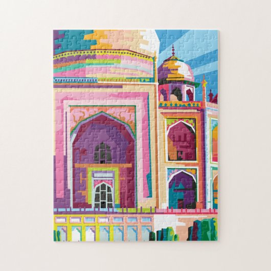 Taj Mahal in Indien Pop Art Puzzle (Vertikal)