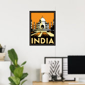 Taj mahal india art Deko Retro Poster (Heimbüro)
