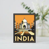 Taj mahal india art Deko Retro Poster Postkarte (Stehend Vorderseite)