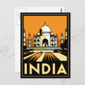 Taj mahal india art Deko Retro Poster Postkarte (Vorne/Hinten)