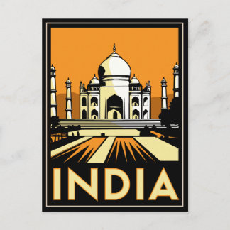 Taj mahal india art Deko Retro Poster Postkarte