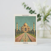 Taj Mahal India Elegante Art Vintage Postkarte (Stehend Vorderseite)