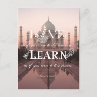 Taj Mahal India Live Learn Gandhi - Postcard Postkarte
