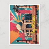 Taj Mahal India Pop Art Travel Illustration Postkarte (Vorderseite)