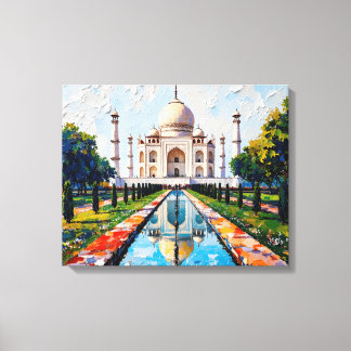 Taj Mahal India Premium Leinwand Wall Art