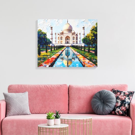 Taj Mahal India Premium Leinwand Wall Art (Insitu (Wohnzimmer))