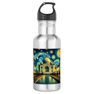 Taj Mahal India Starry Night Edelstahlflasche