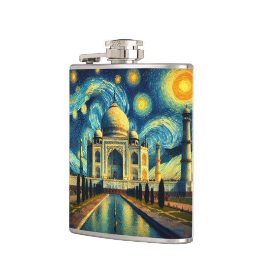 Taj Mahal India Starry Night Flachmann (Links)