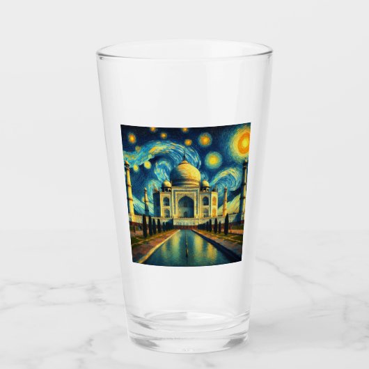 Taj Mahal India Starry Night Glas (Vorderseite)